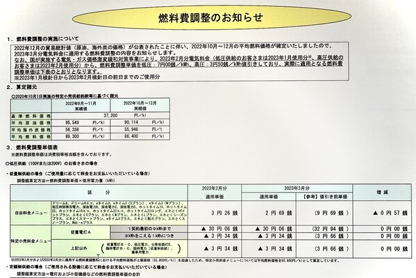 【函館・北斗・七飯の住宅会社】燃料調整費のお知らせ